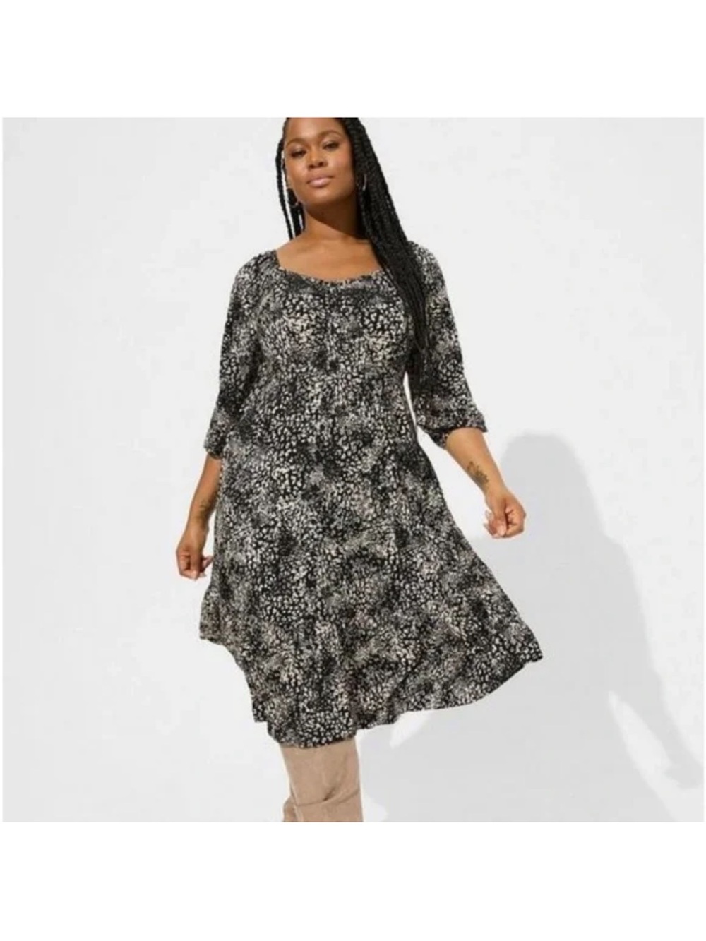 Torrid Mini super soft shirred button front dress